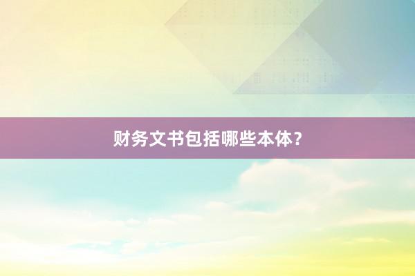 财务文书包括哪些本体？