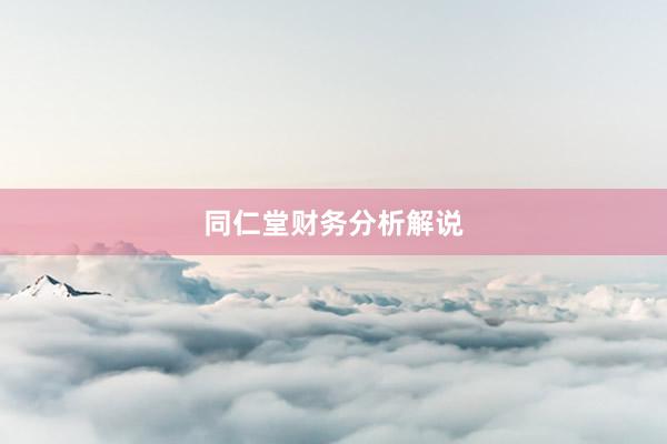 同仁堂财务分析解说